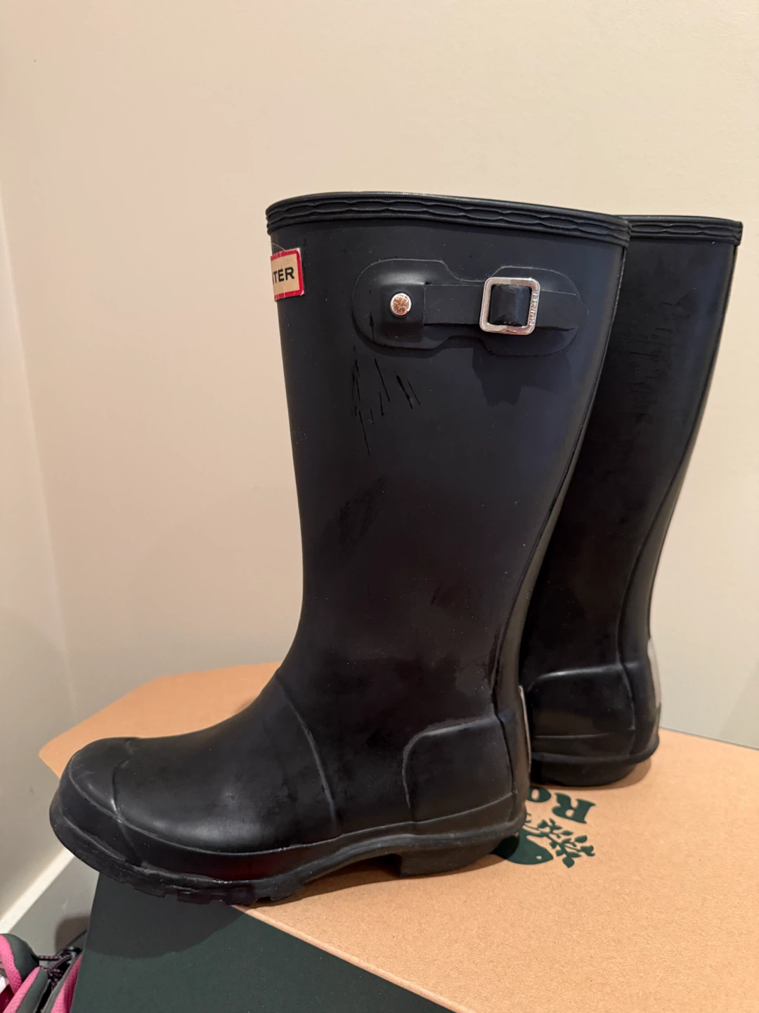 Hunter Kids Black Rubber Rain Boots - photo 4