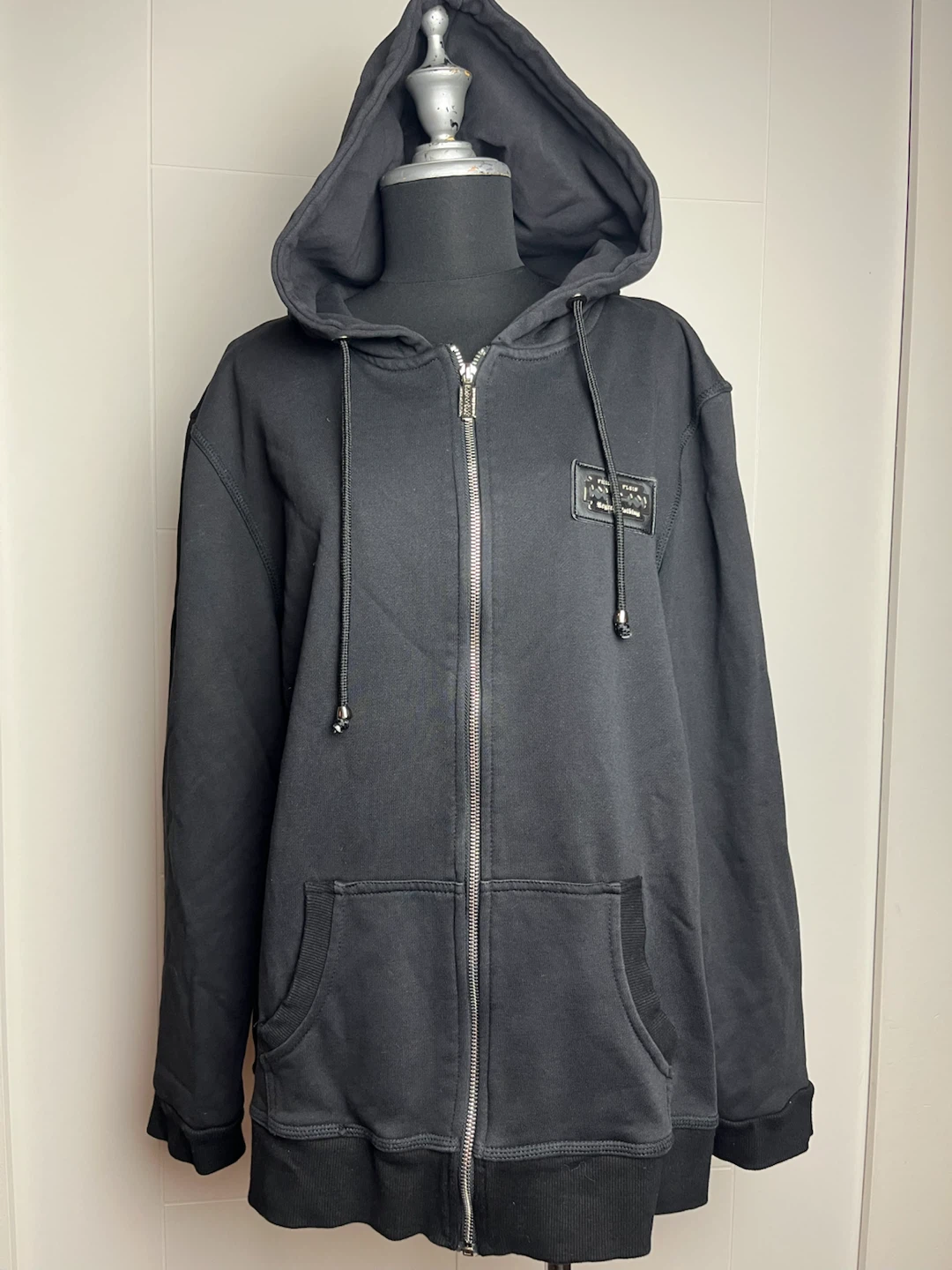 Philipp Plein Black Zip-Up Hoodie