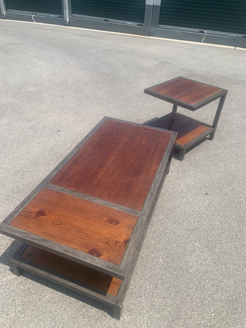 Wooden Coffee Table and End Table Set