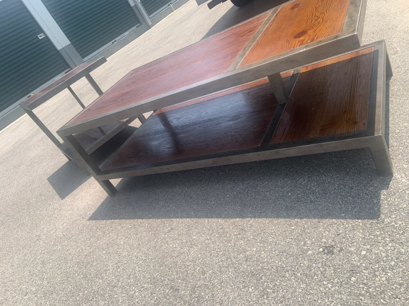Wooden Coffee Table and End Table Set - photo 2