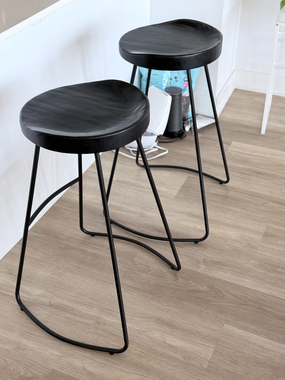 Set of 2 Black Bar Stools