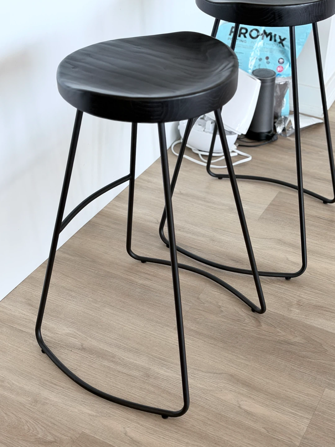 Set of 2 Black Bar Stools - photo 2