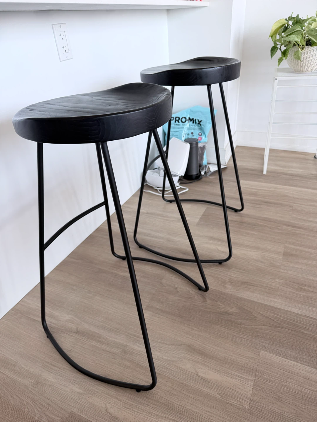 Set of 2 Black Bar Stools - photo 3