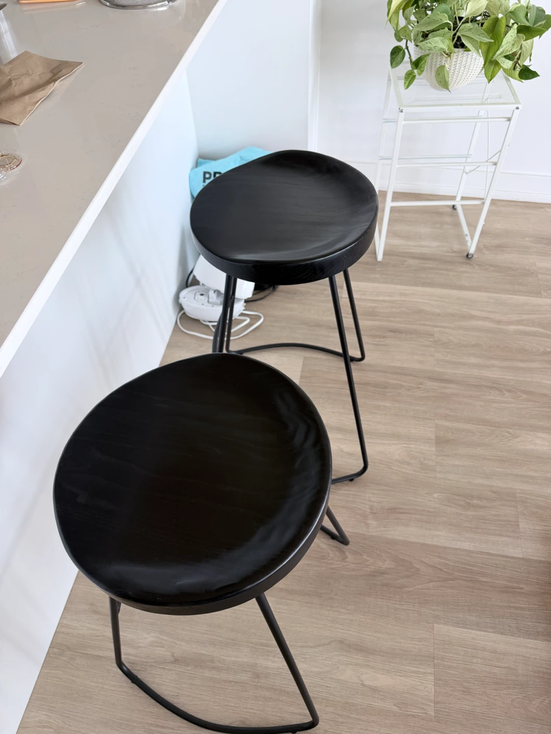 Set of 2 Black Bar Stools - photo 4