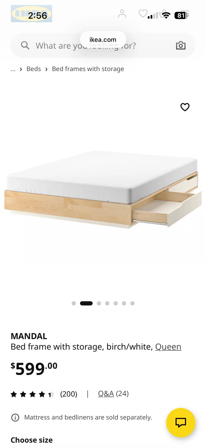 FREE IKEA MANDAL Queen Bed Frame with Storage