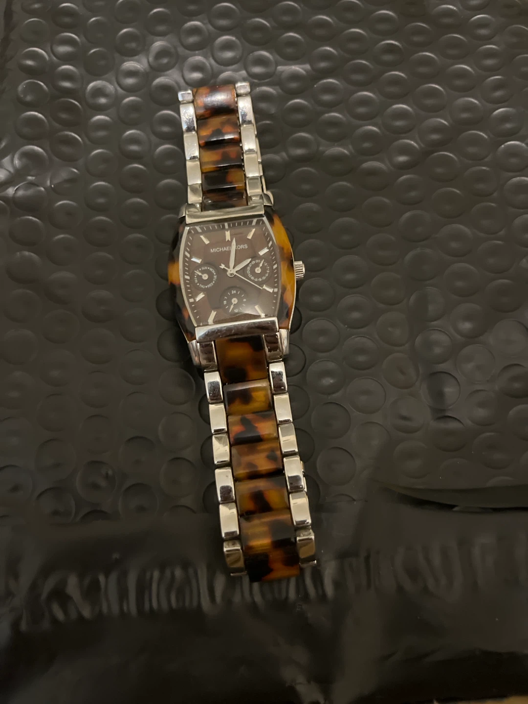 Michael Kors Tortoise & Silver Watch