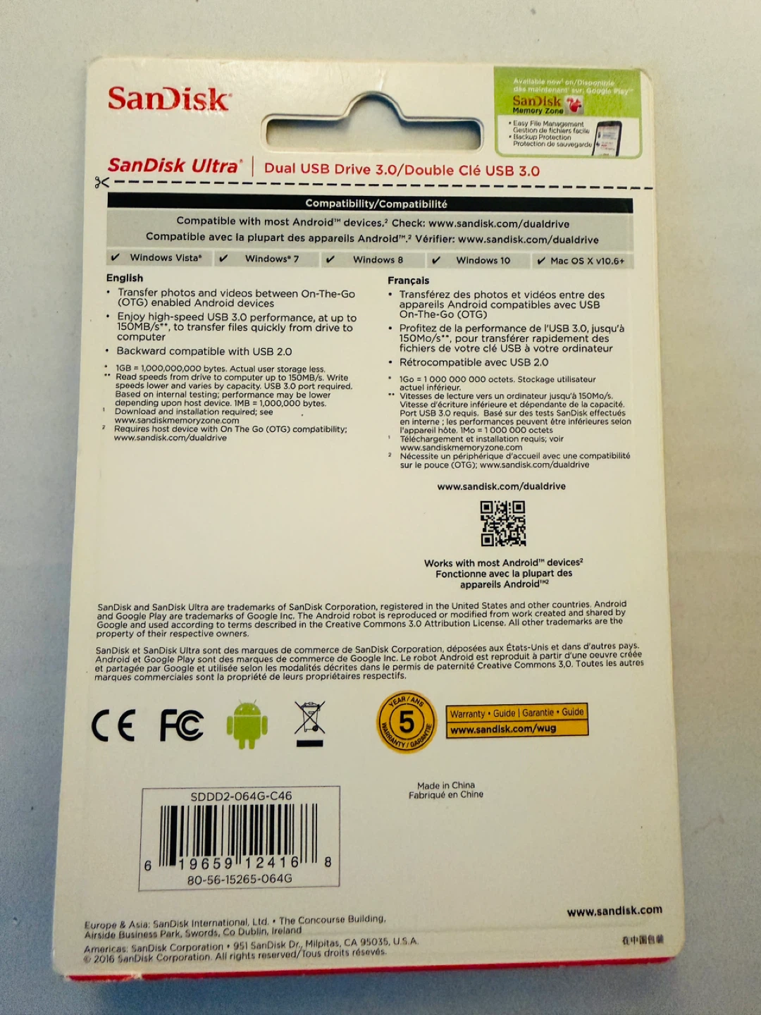 SanDisk Ultra Dual USB Drive 3.0 64GB - photo 2