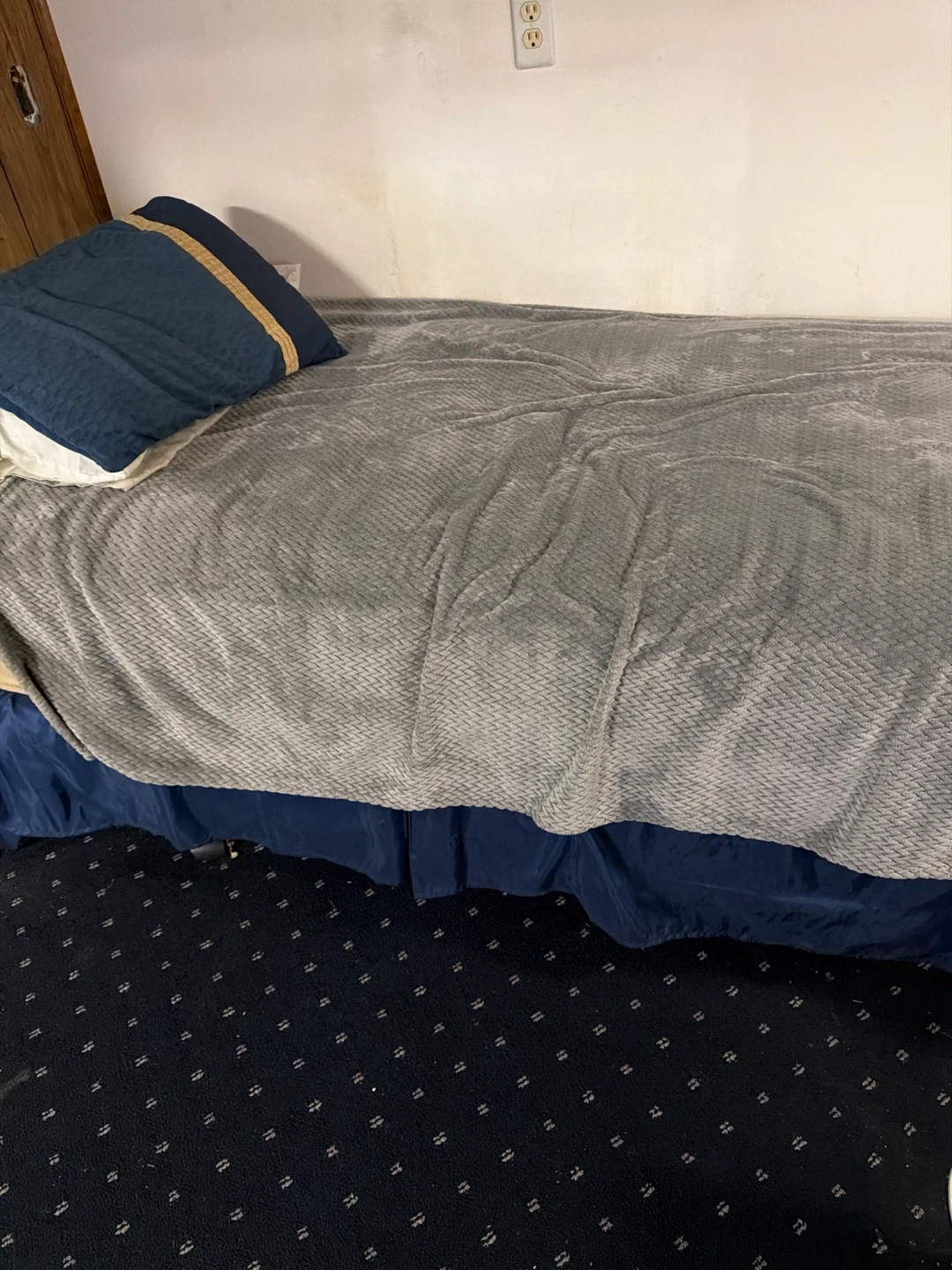 Full size bed with boxspring and frame