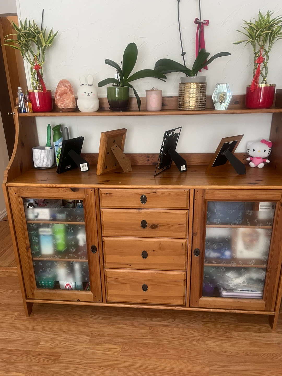 Wooden Buffet/Hutch with Glass Doors - photo 2