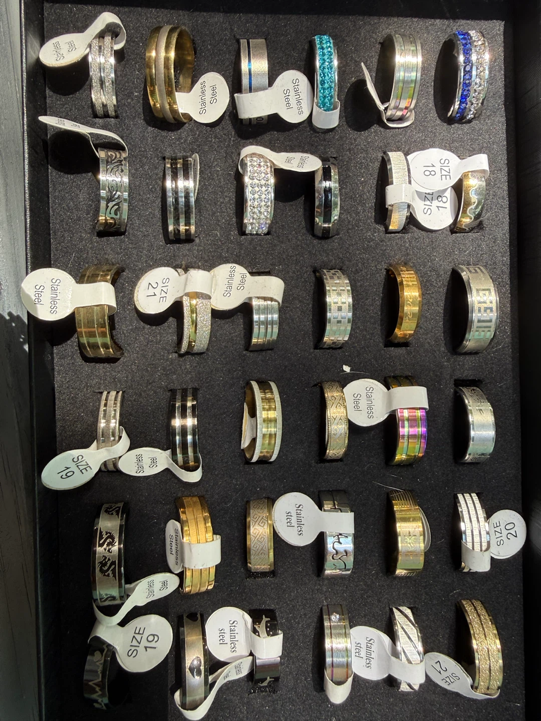 Assorted Stainless Steel Rings - Sizes 18-21 $5.00 each