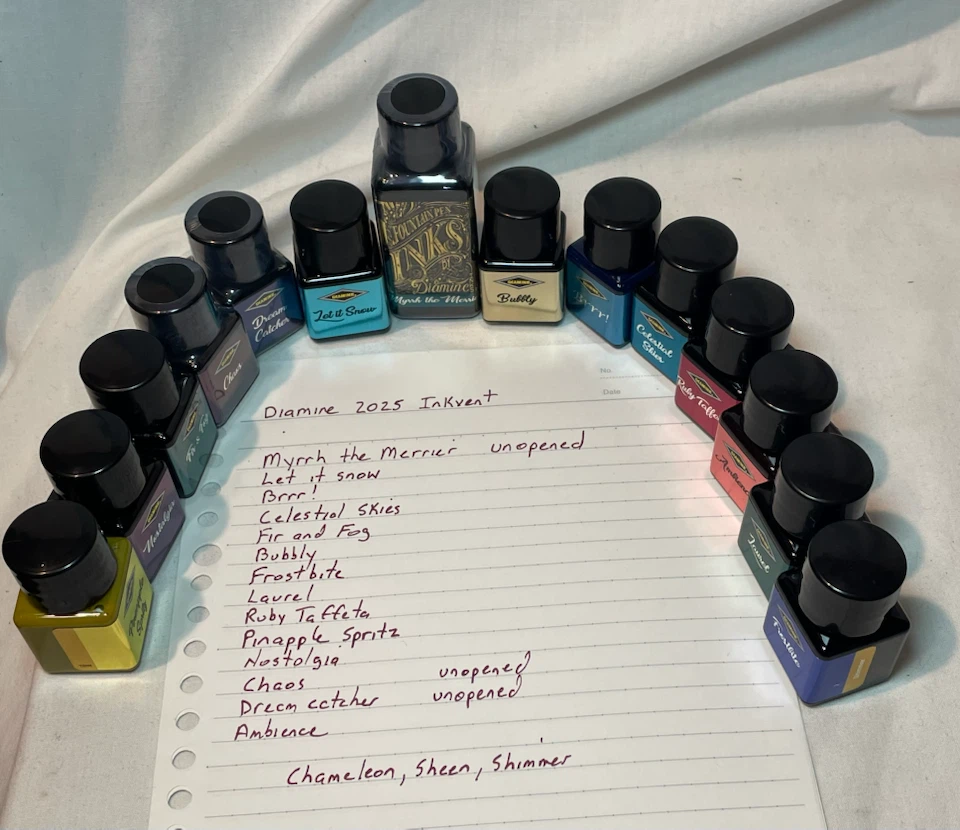 Diamine 2025 Inkvent Calendar Fountain Pen Ink Set