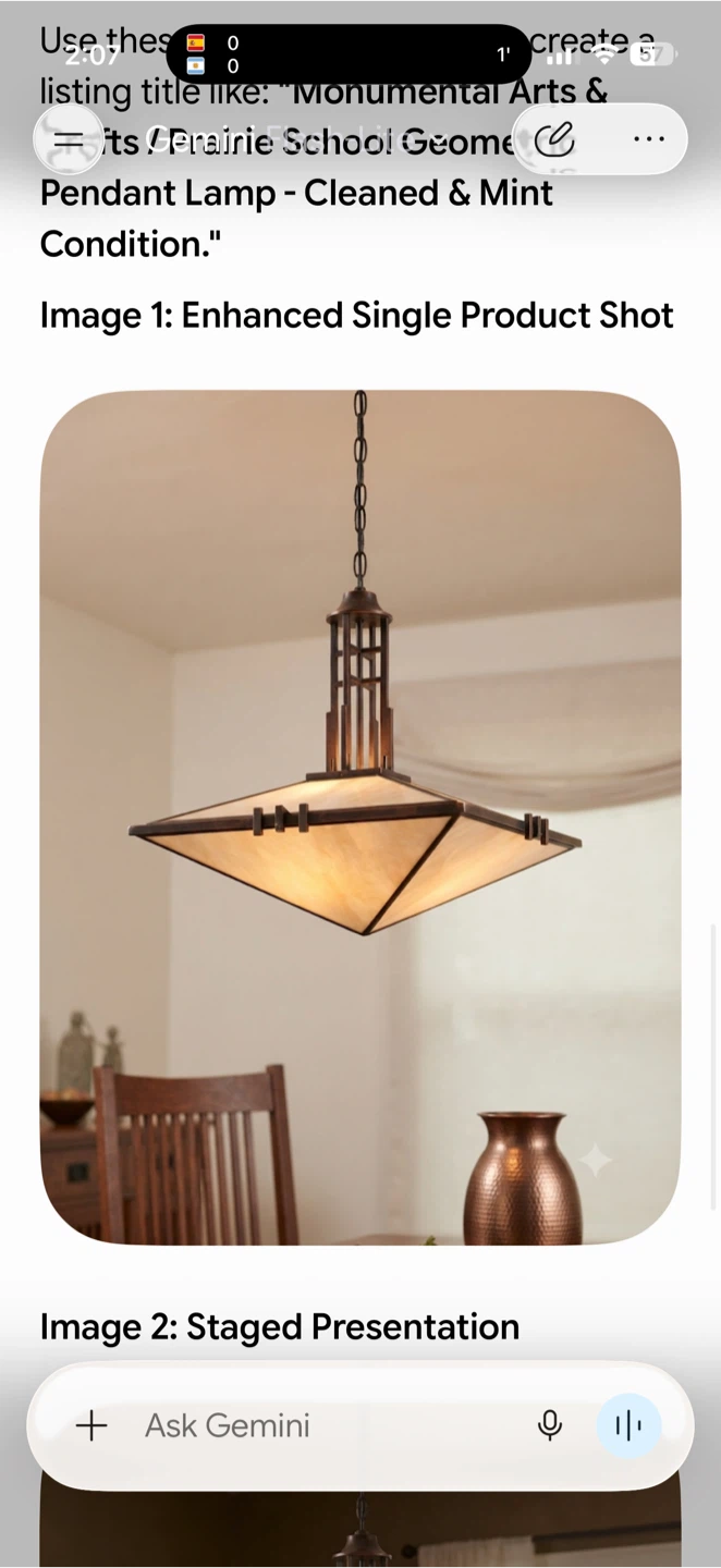 Prairie School Geometric Pendant Lamp