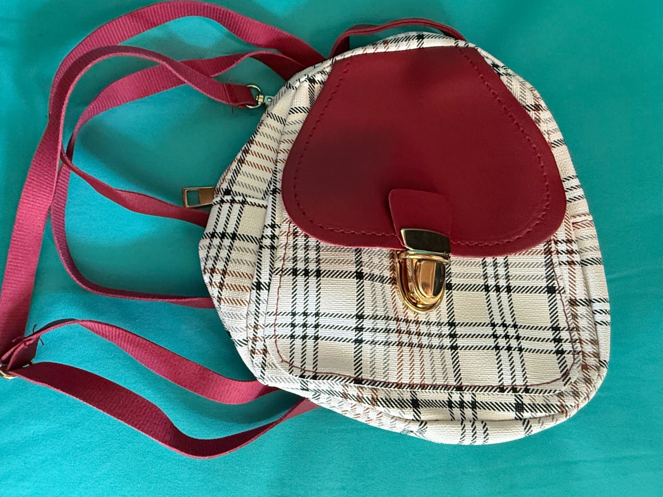 Plaid Mini Backpack