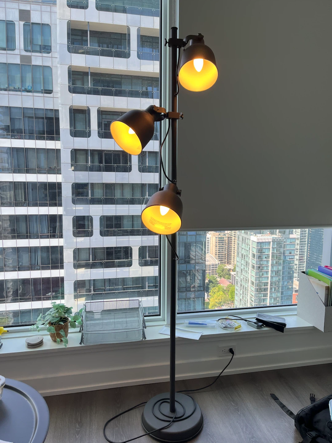 IKEA HEKTAR floor lamp with 3 spotlights