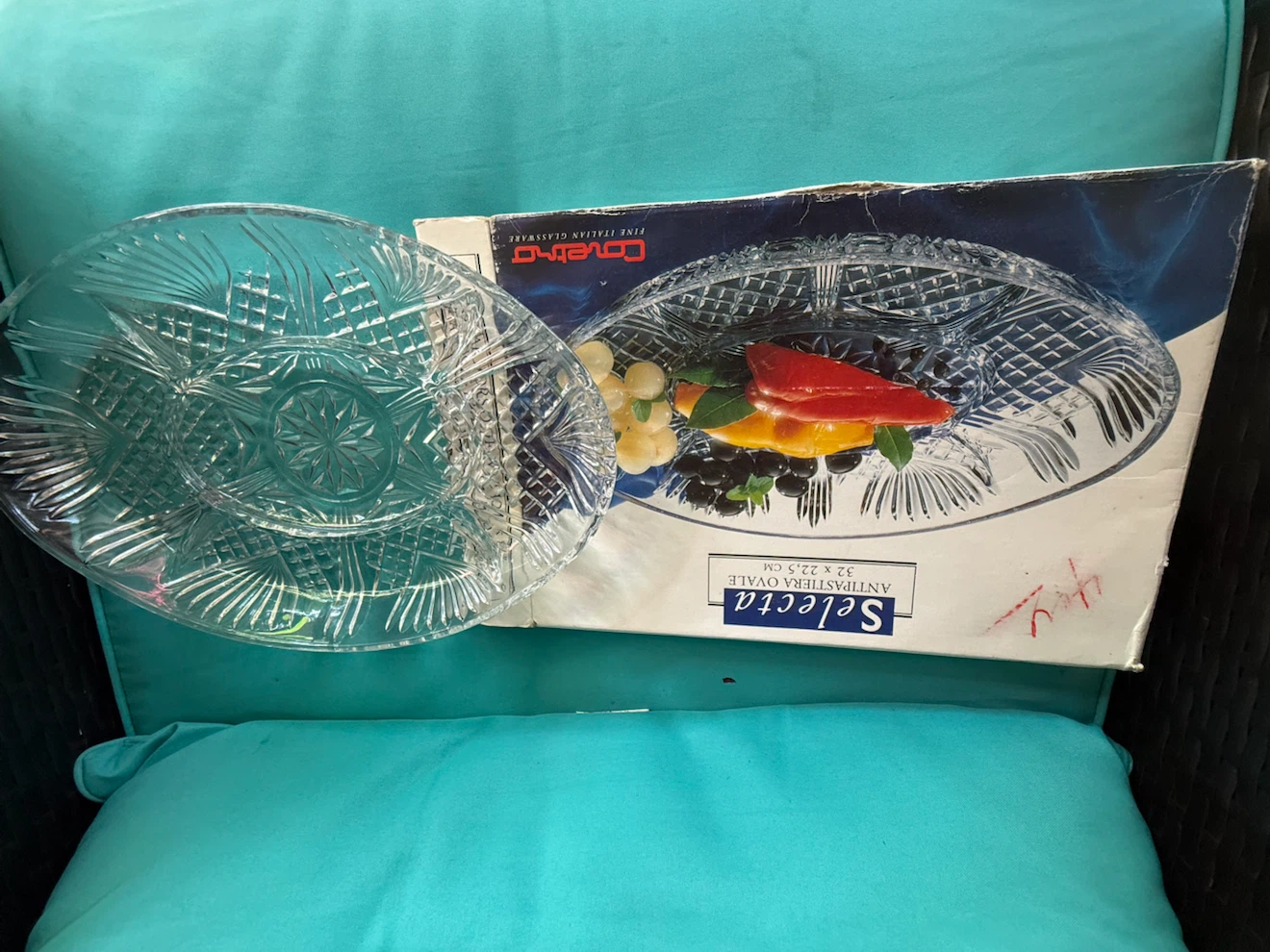 Selecta Crystal Antipastiera Oval Serving Platter