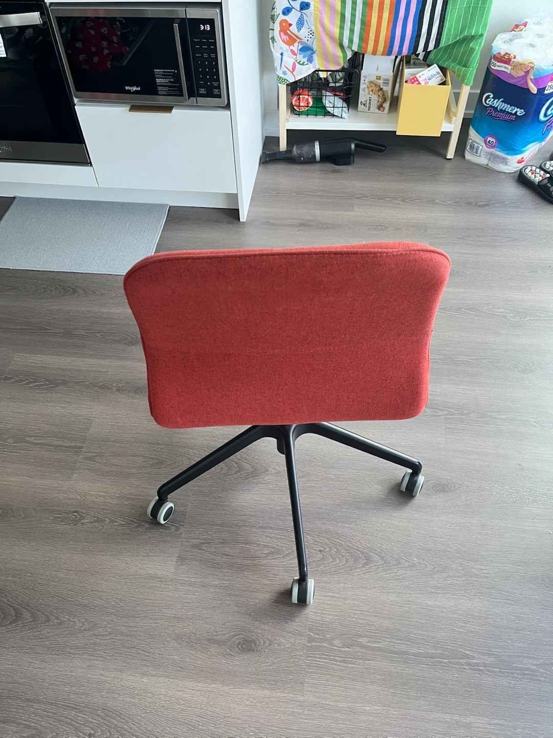 IKEA Red Office Chair with Wheels - photo 3