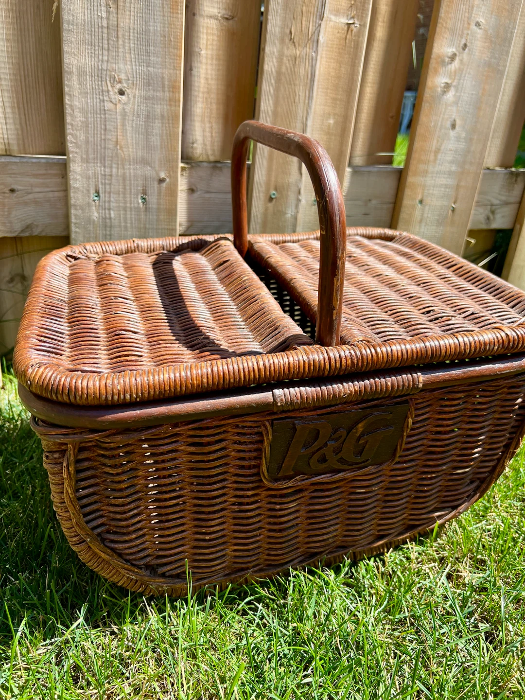 Vintage P&G Wicker Picnic Basket