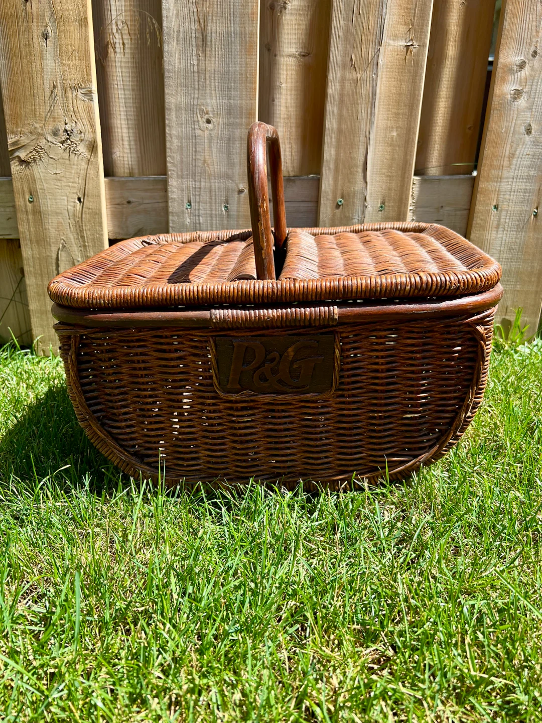 Vintage P&G Wicker Picnic Basket - photo 2