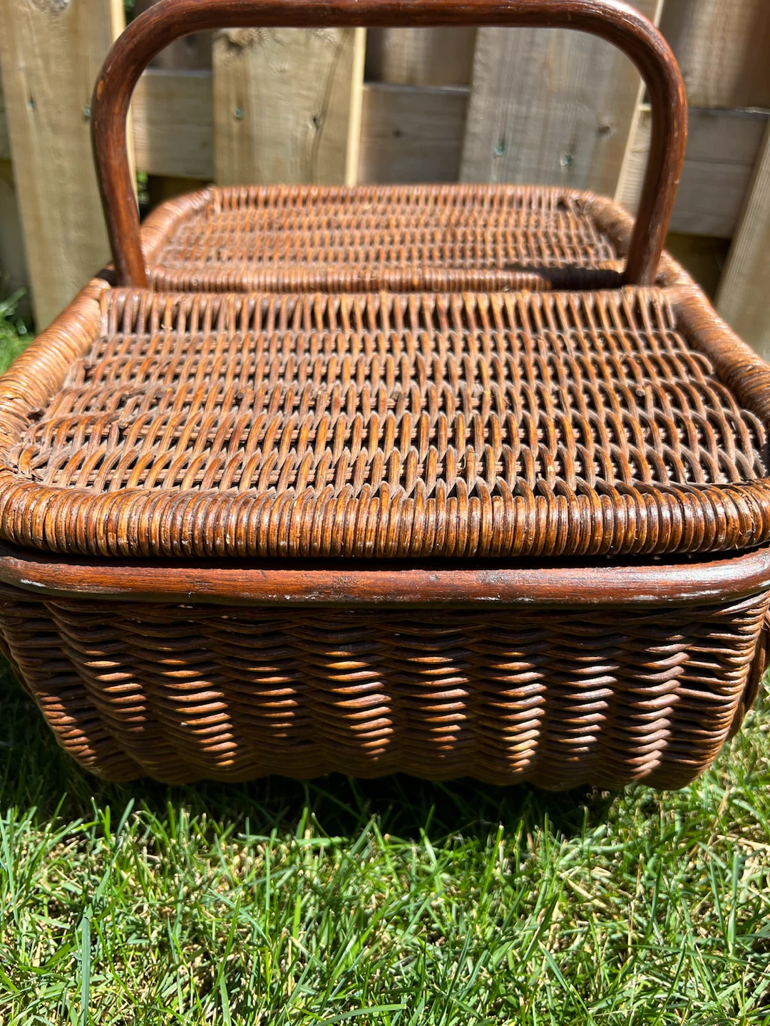 Vintage P&G Wicker Picnic Basket - photo 3