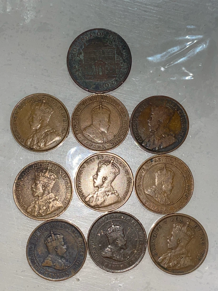 Collection of Canadian One Cent Coins