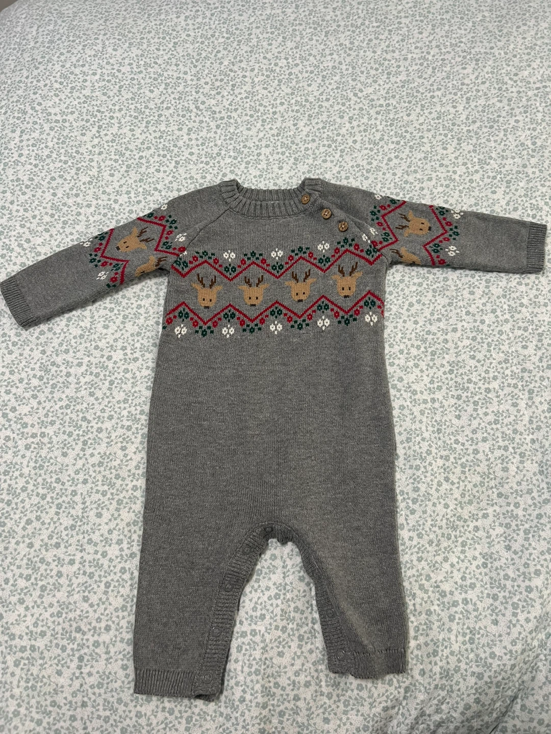 Carter's Baby Reindeer Fair Isle Snowsuit 9m