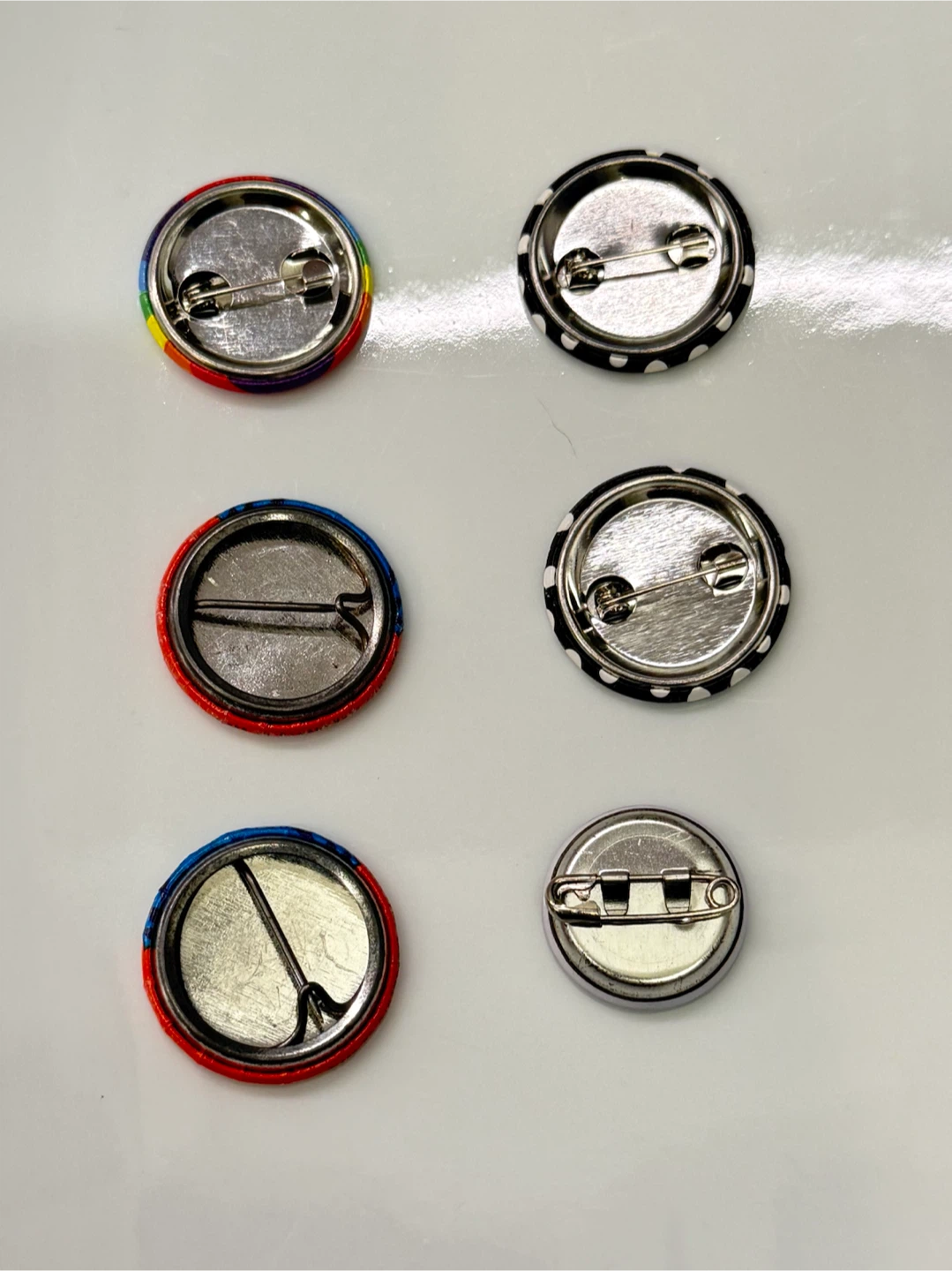 ☮️ Peace & Sunshine Button Pin Set - Peace, Sun, Polka Dots - photo 4