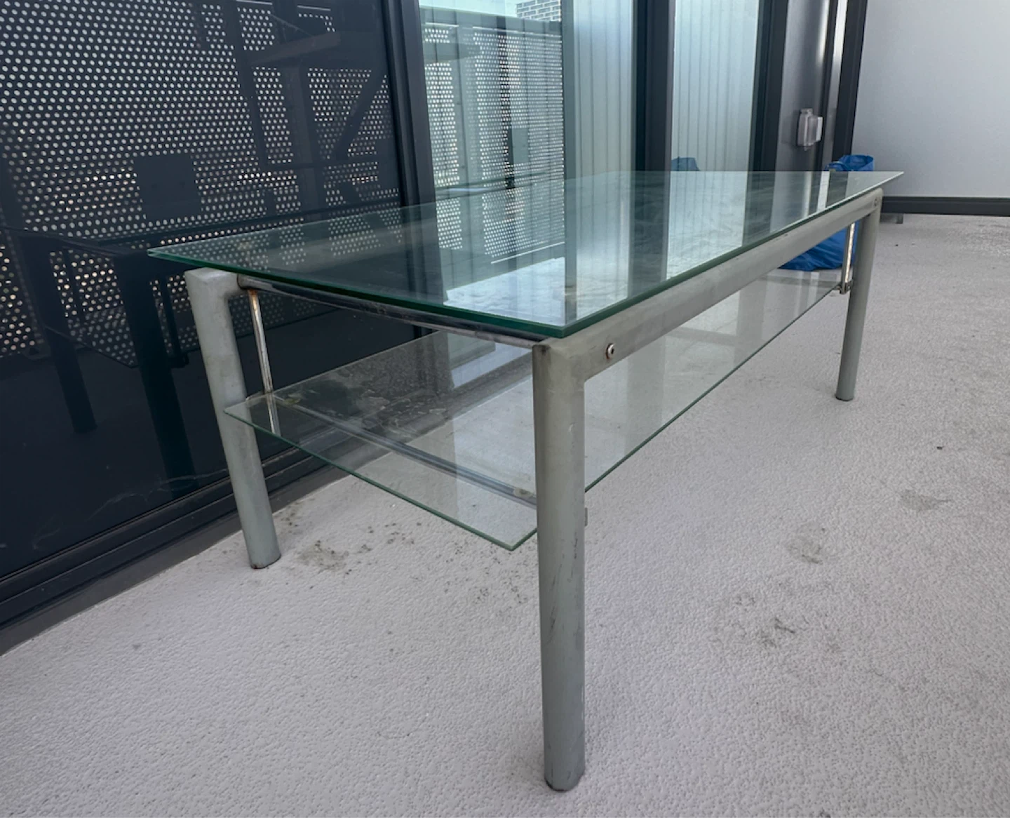 Glass Coffee Table with Metal Frame - photo 3