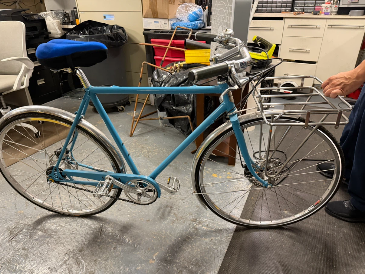 Shinola Detroit Blue Bicycle with Basket - photo 2