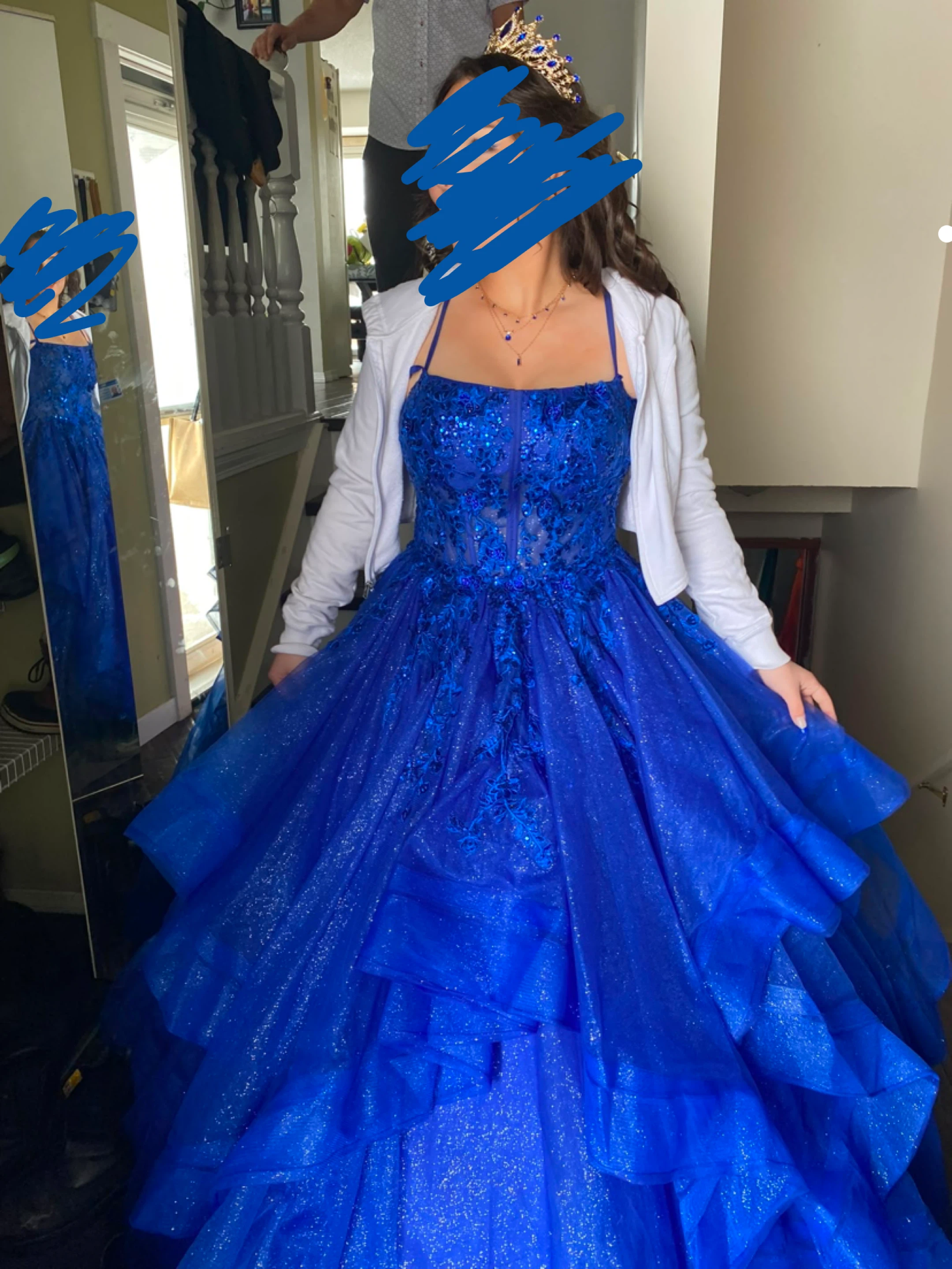 Sparkly Royal Blue Ball Gown