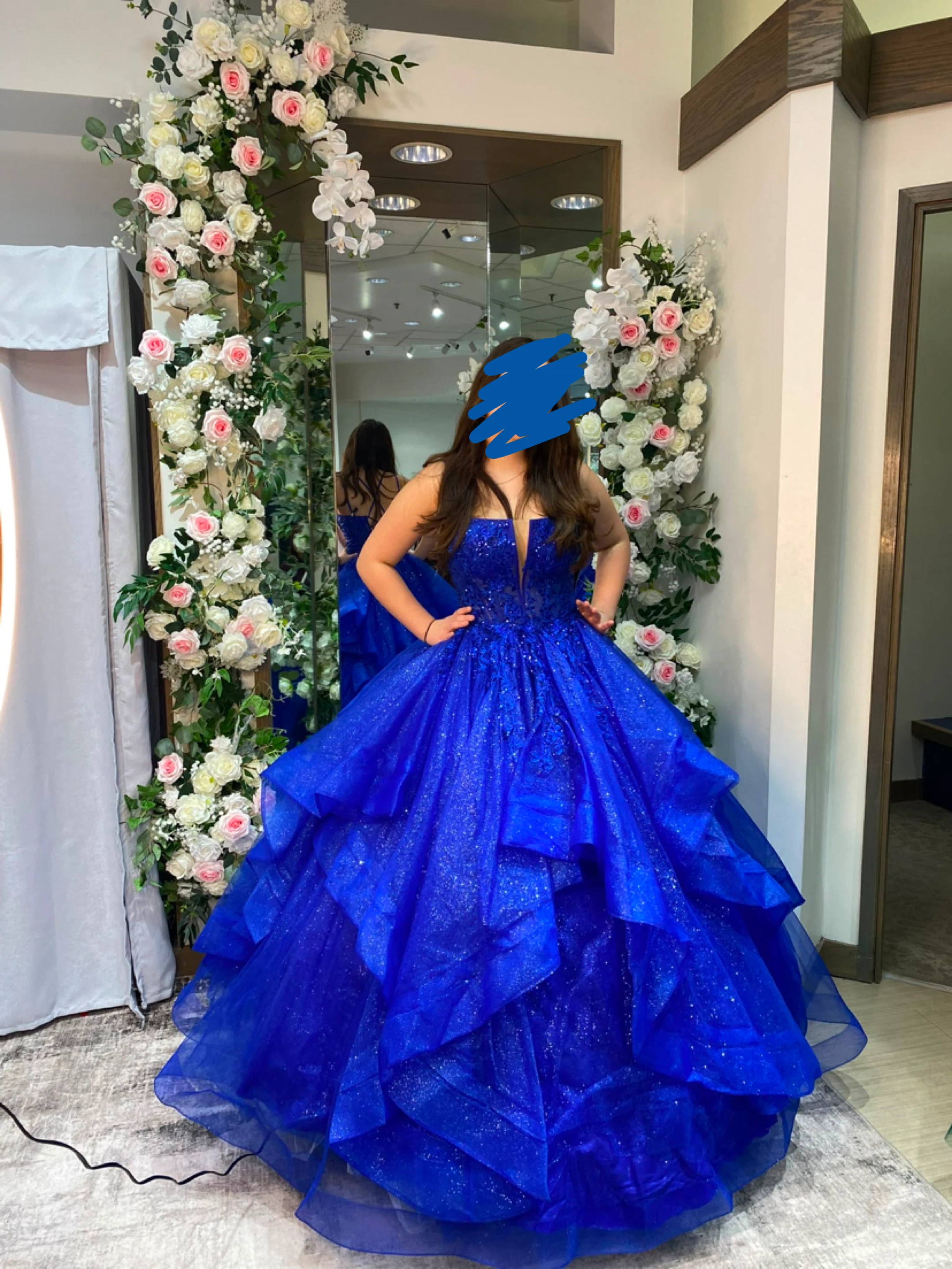 Sparkly Royal Blue Ball Gown - photo 2