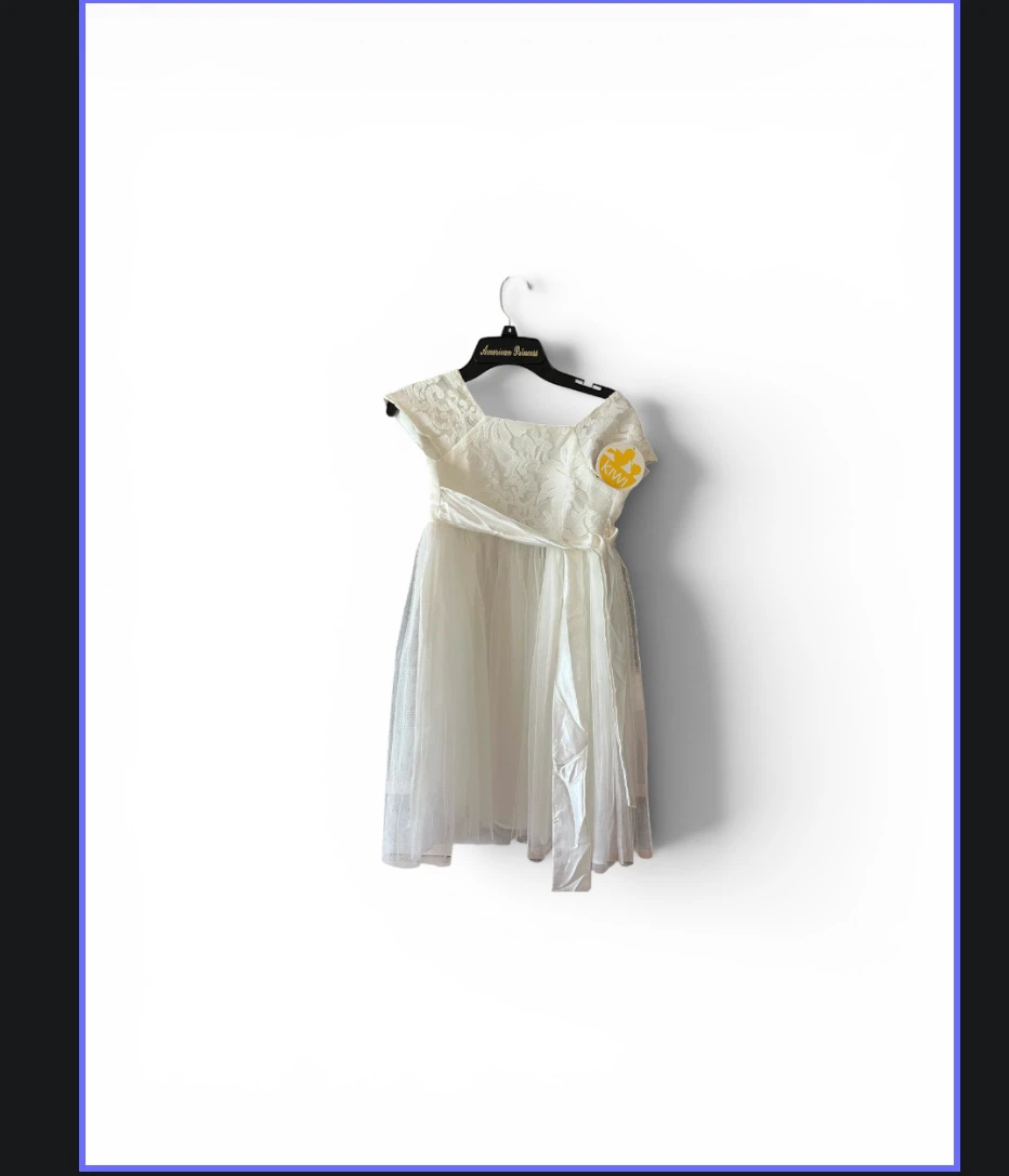 American Princess White Lace Flower Girl Dress