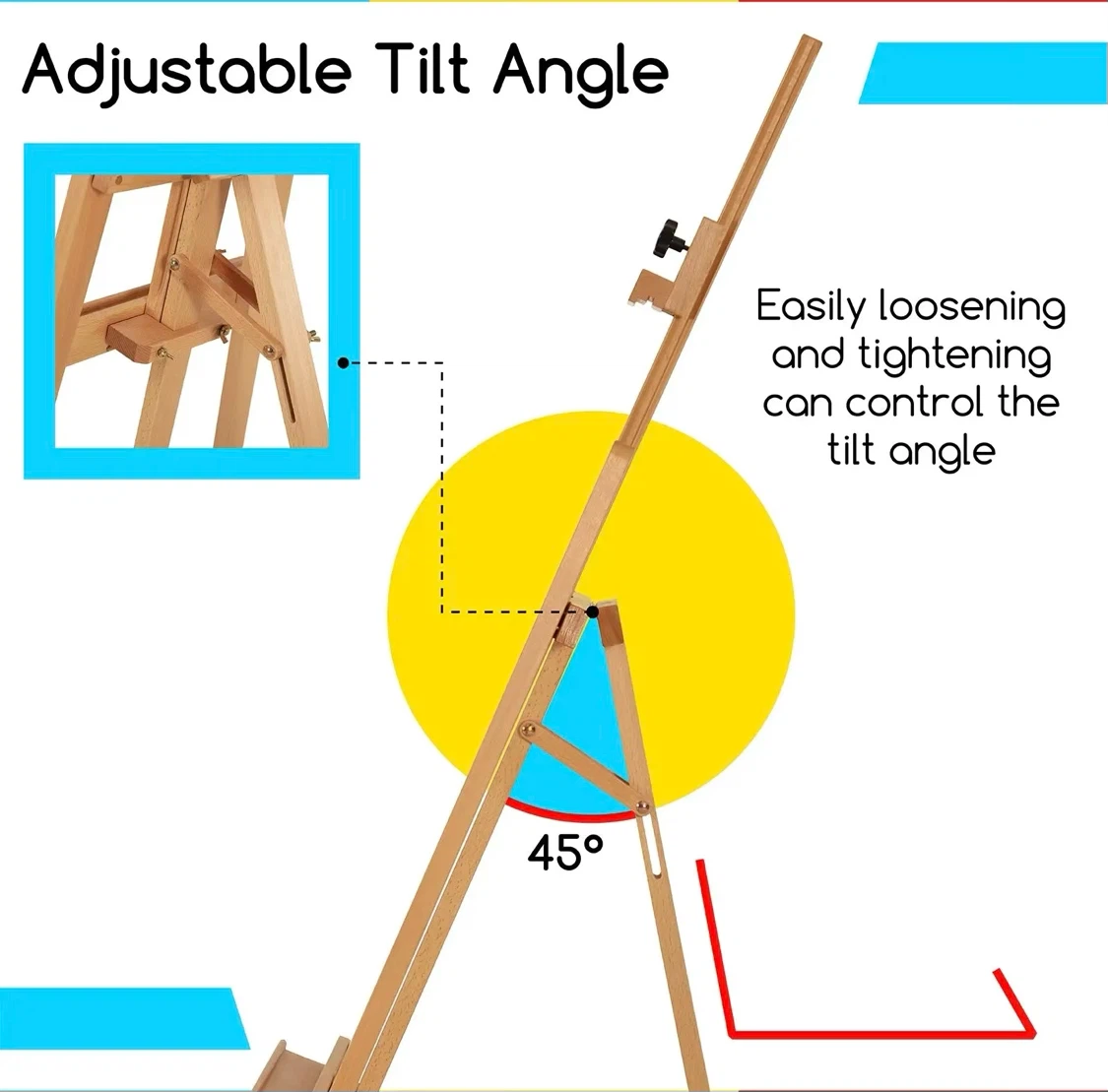 Basic Beech Wood A-Frame Painting Art Easel