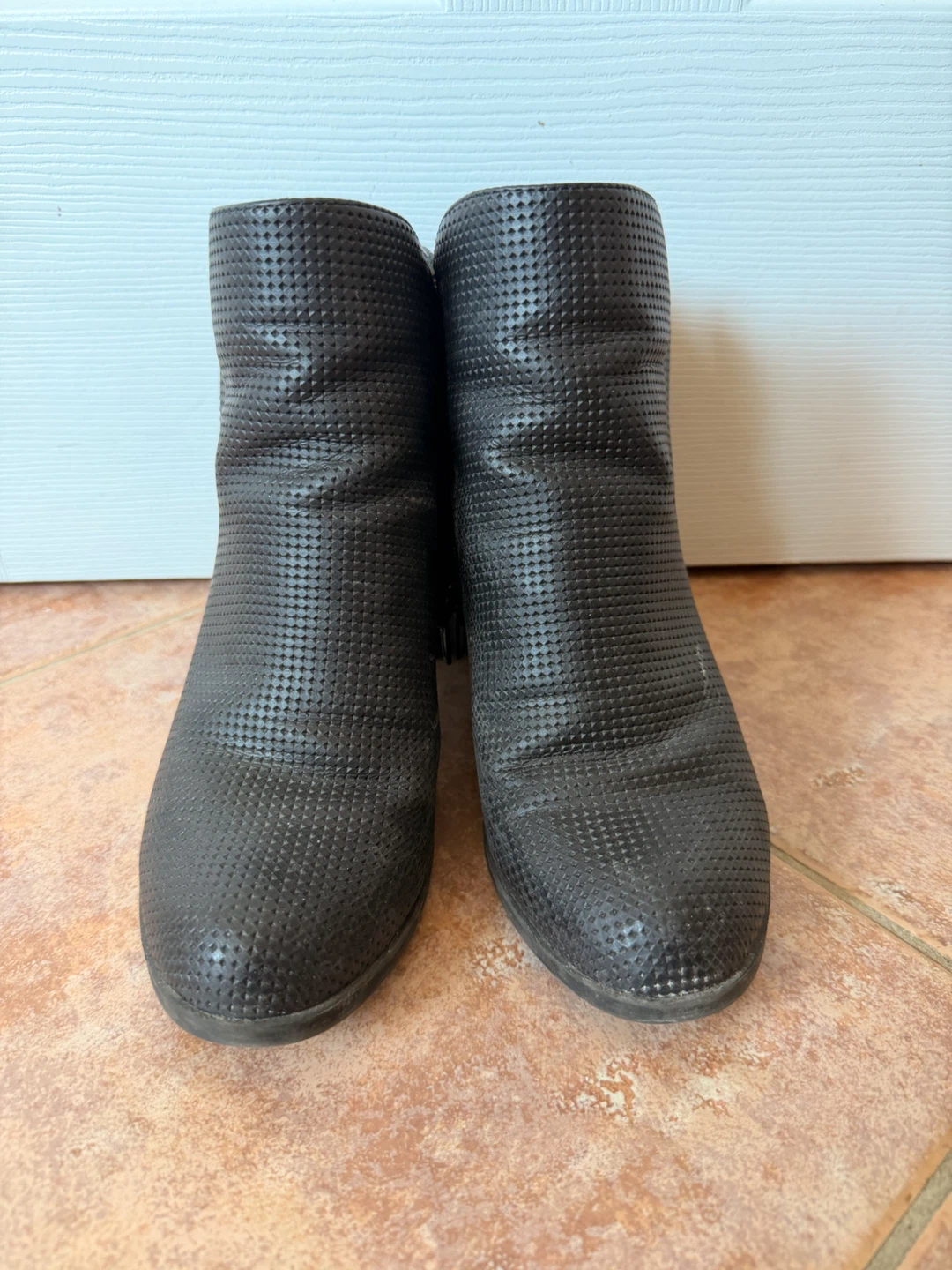 Naturalizer Black Perforated Ankle Boots