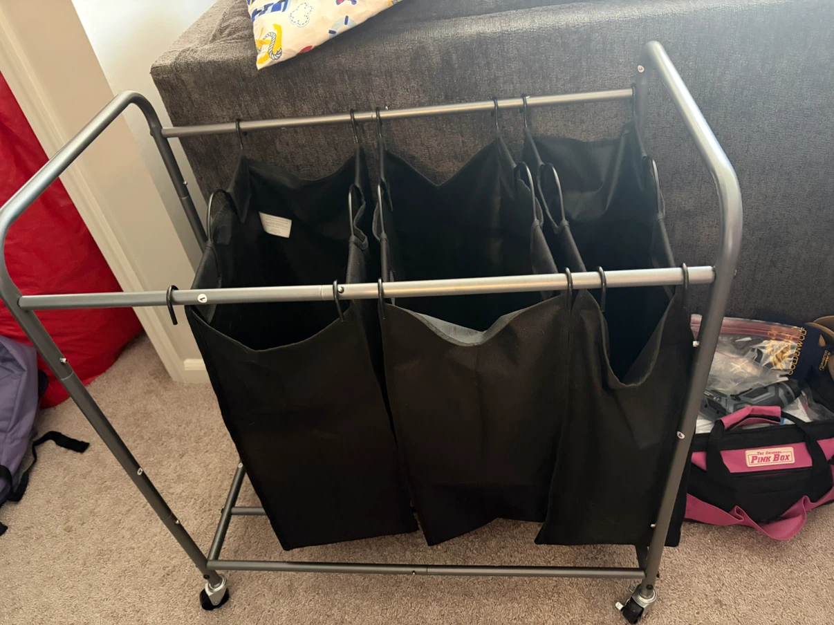 3-Section Rolling Laundry Sorter