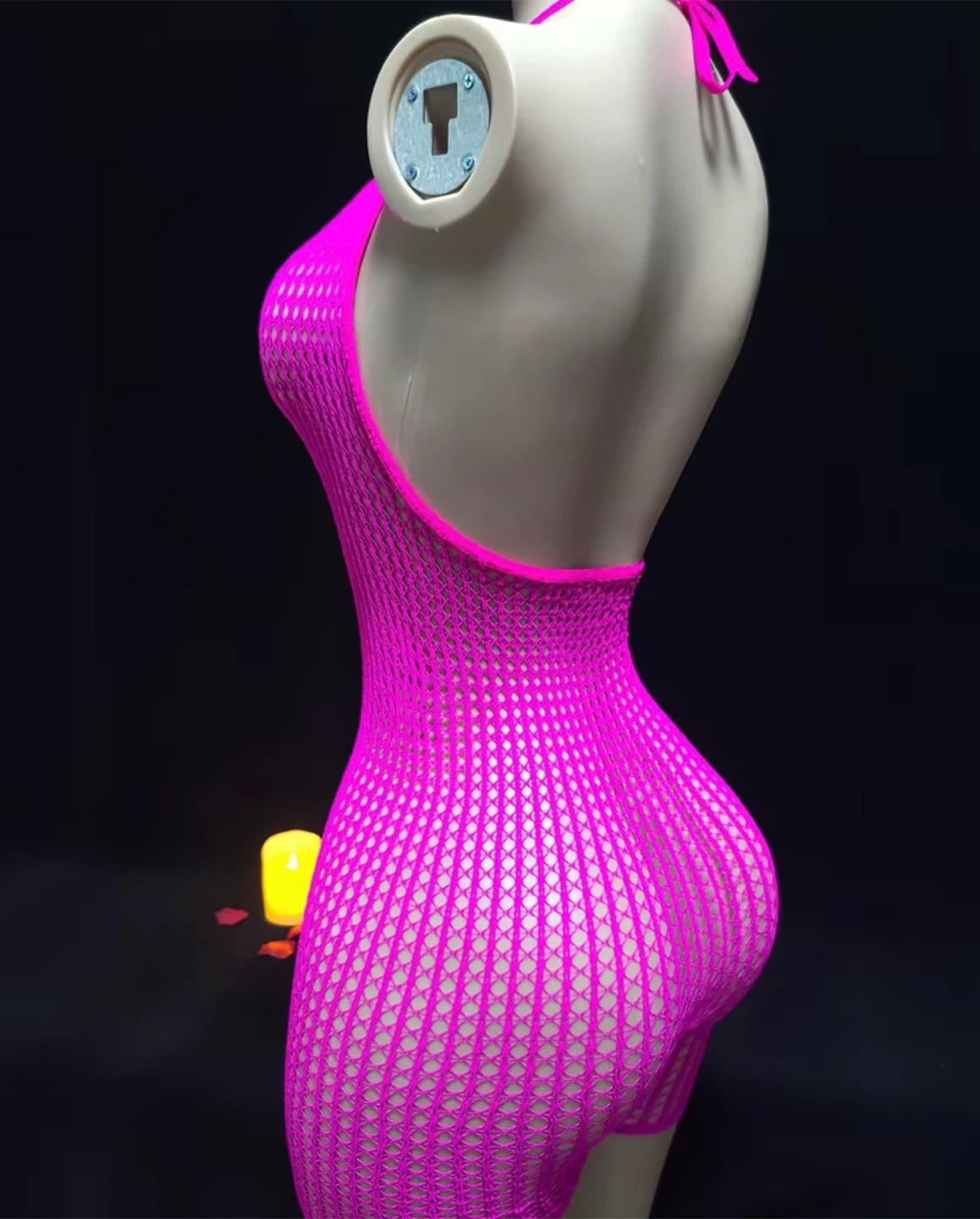 Hot Pink Fishnet Bodysuit. One size (small-XXL) - photo 2