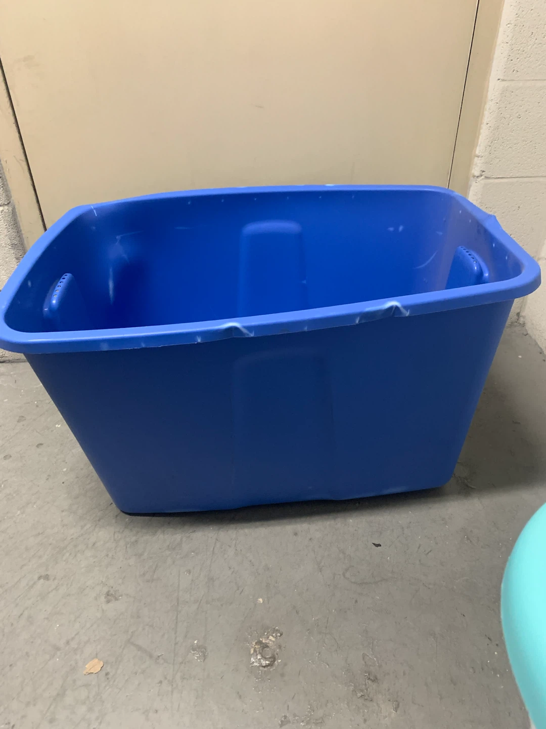 Blue Plastic Laundry Basket