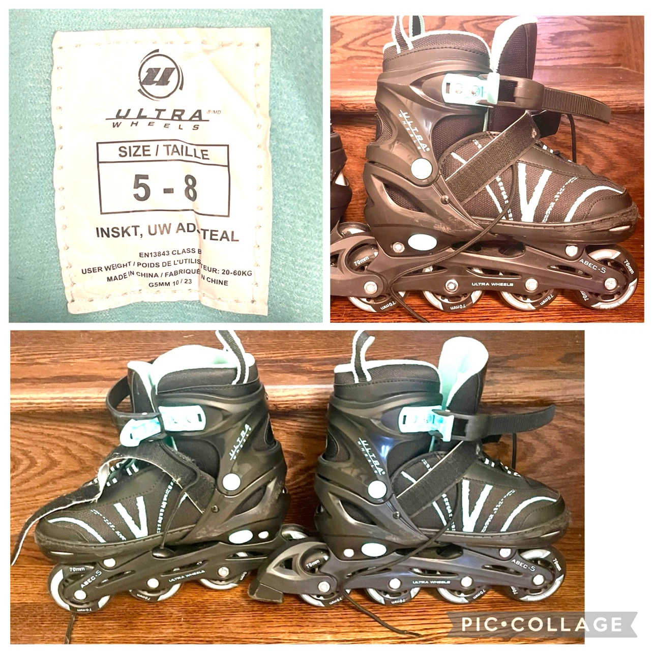 Ultra Wheels Adjustable inline/roller Skates Size 5-8