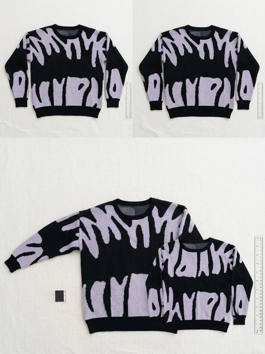 Black & White Graphic Knit Sweater