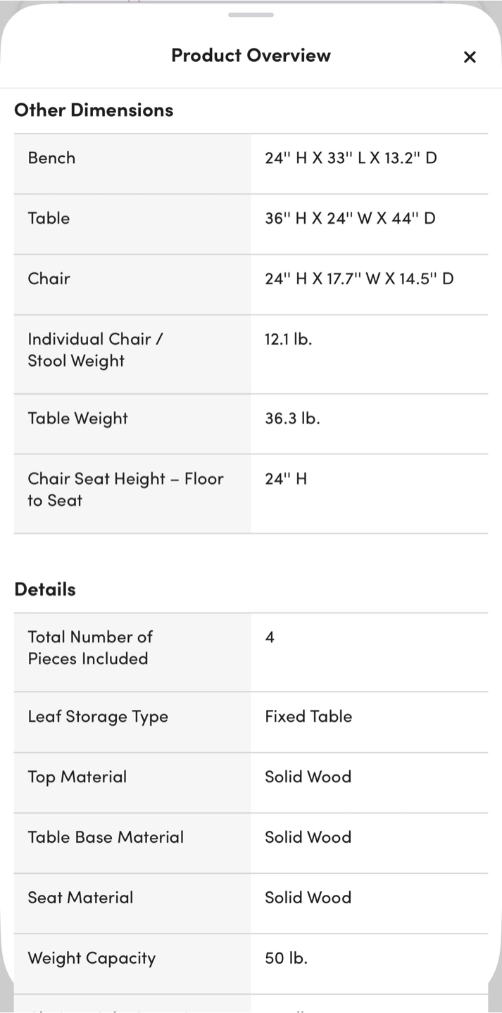 Fellsburg 4 person solid oak dining set - photo 5