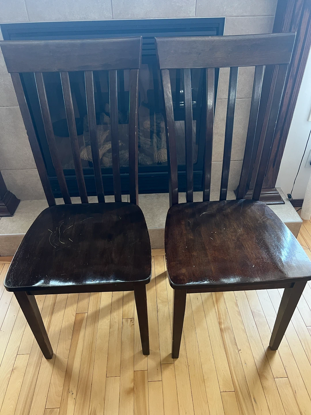 Dark Wood Dining Chairs (Set of 2)