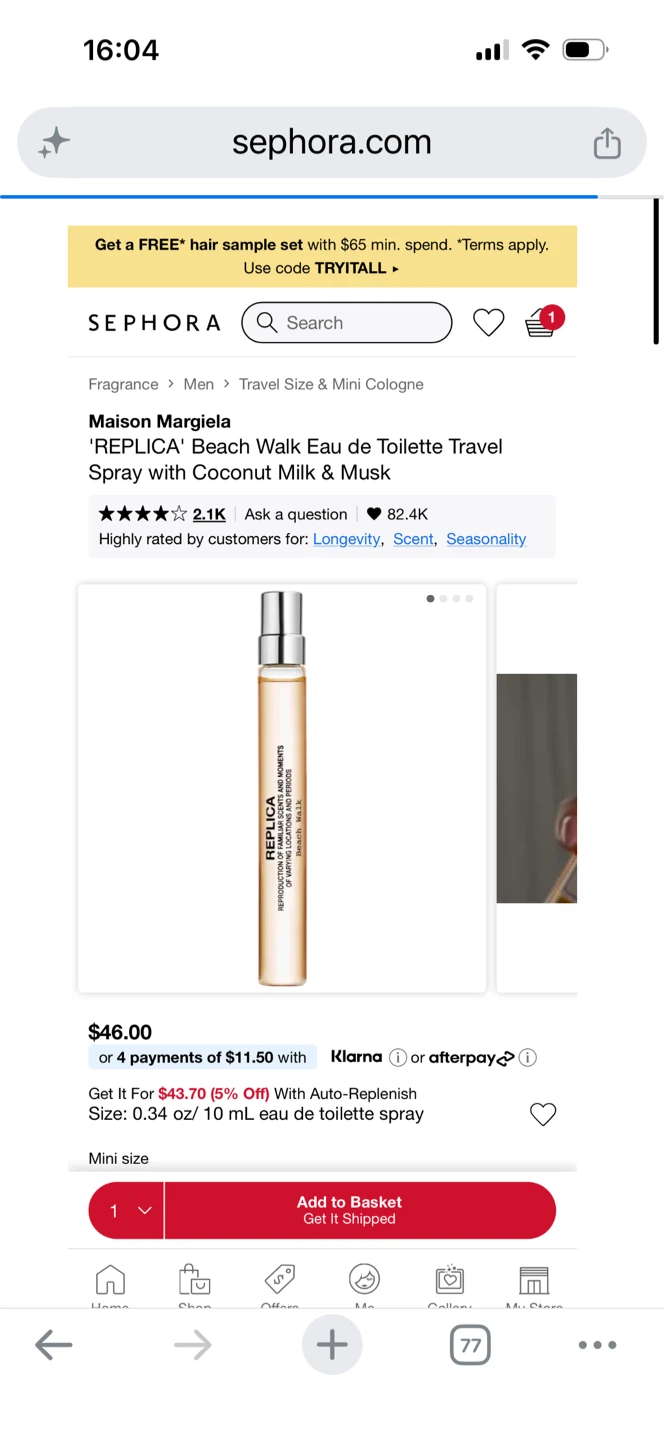 Maison Margiela REPLICA Eau de Toilette Travel Spray