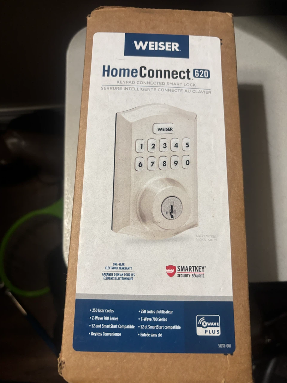 Weiser HomeConnect 620 Keypad Smart Lock Satin Nickel