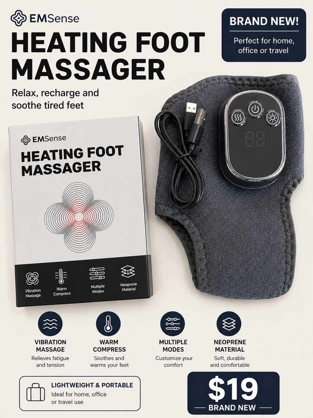 EMSense Heating Foot Massager