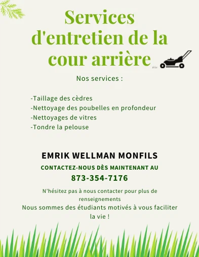 Services d'entretien de la cour arrière et lavage extérieur