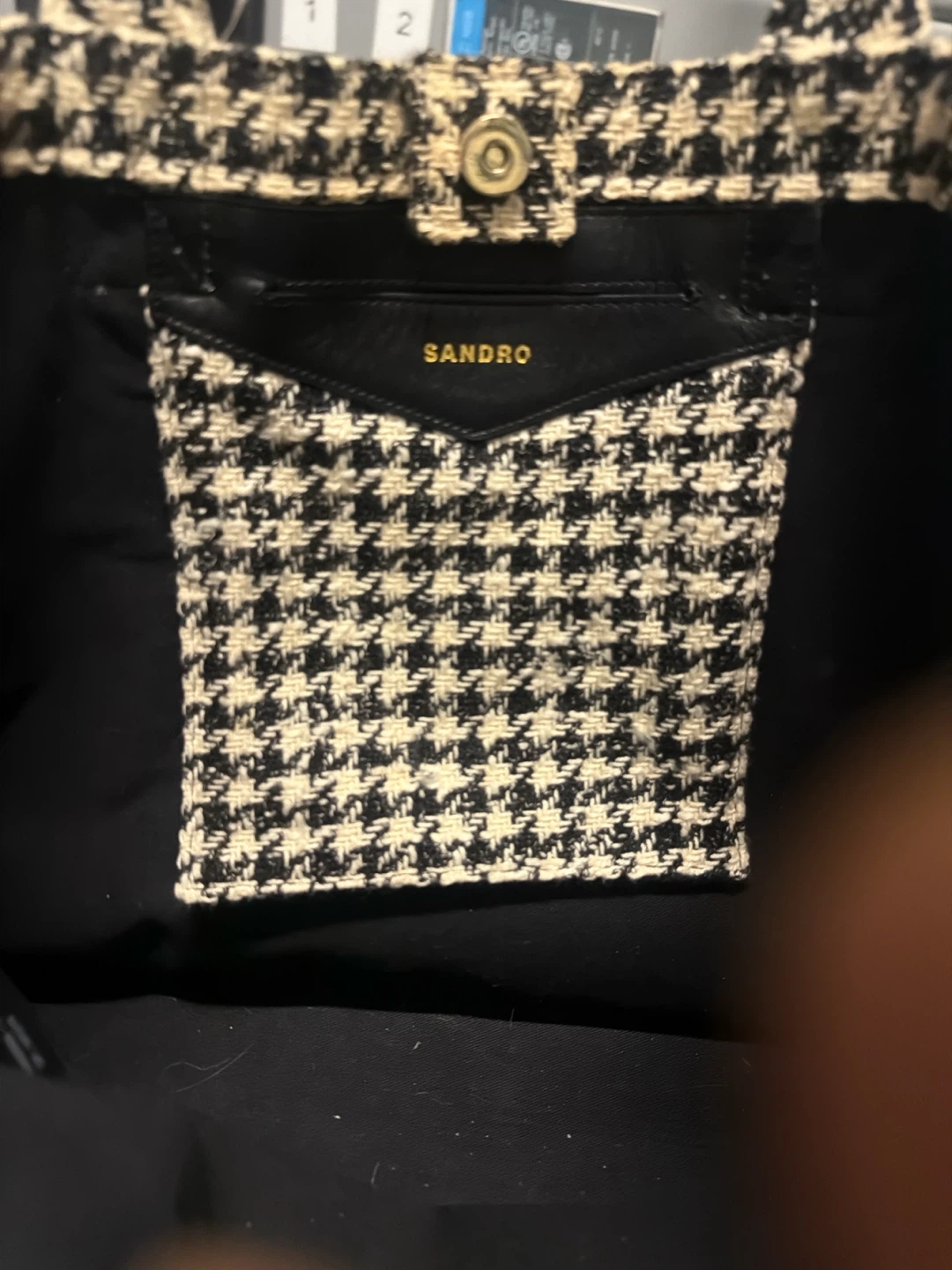 SANDRO Paris Houndstooth Tote Bag - photo 3