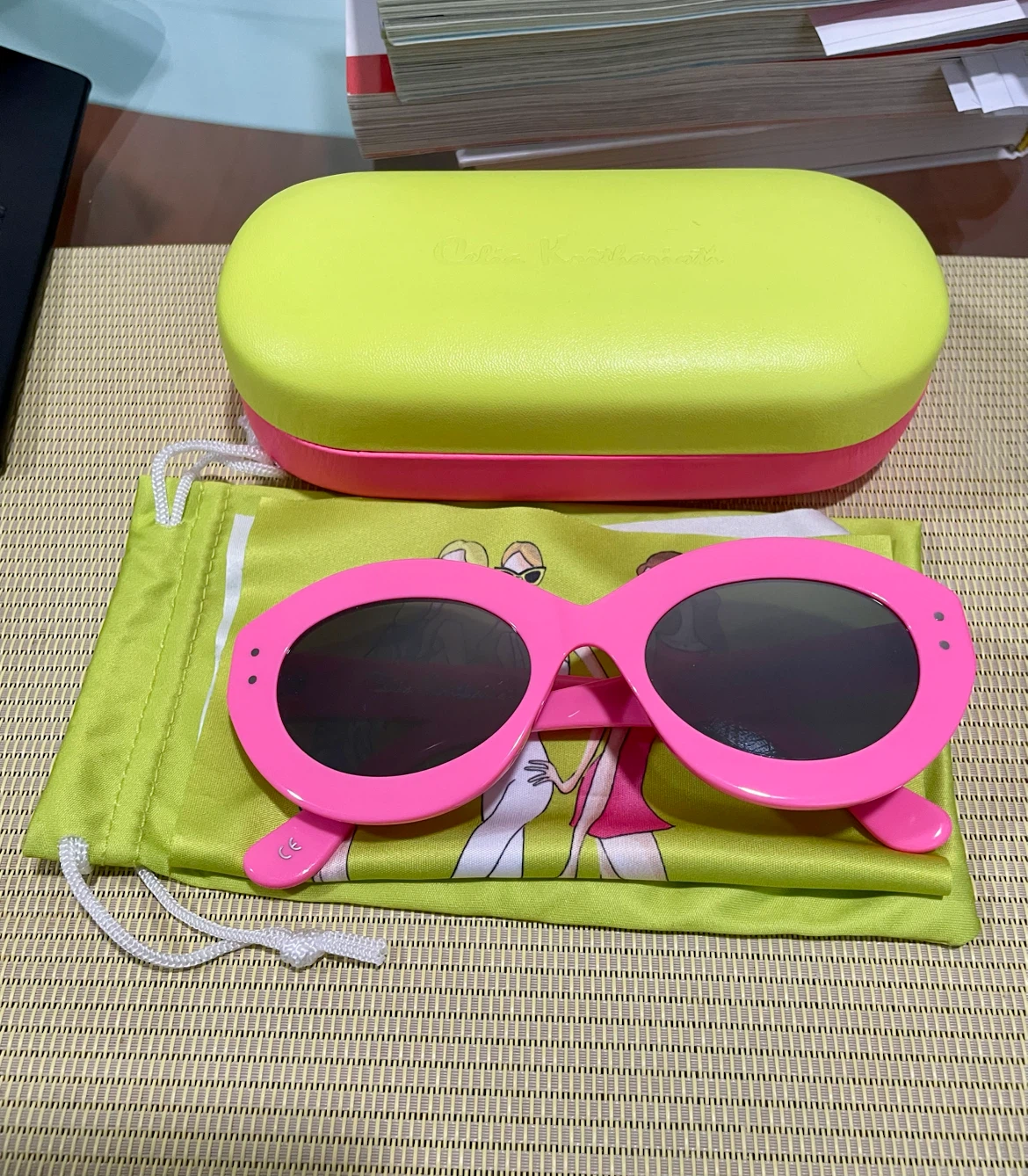 Pink Cat-Eye Sunglasses with Case - photo 2