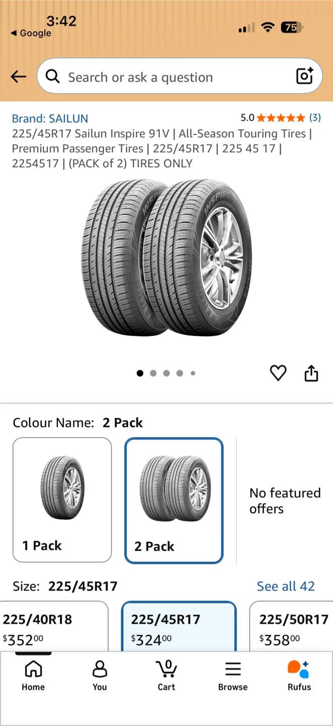 Brand new tires (tire only) All-Season (2 Pack) - photo 3