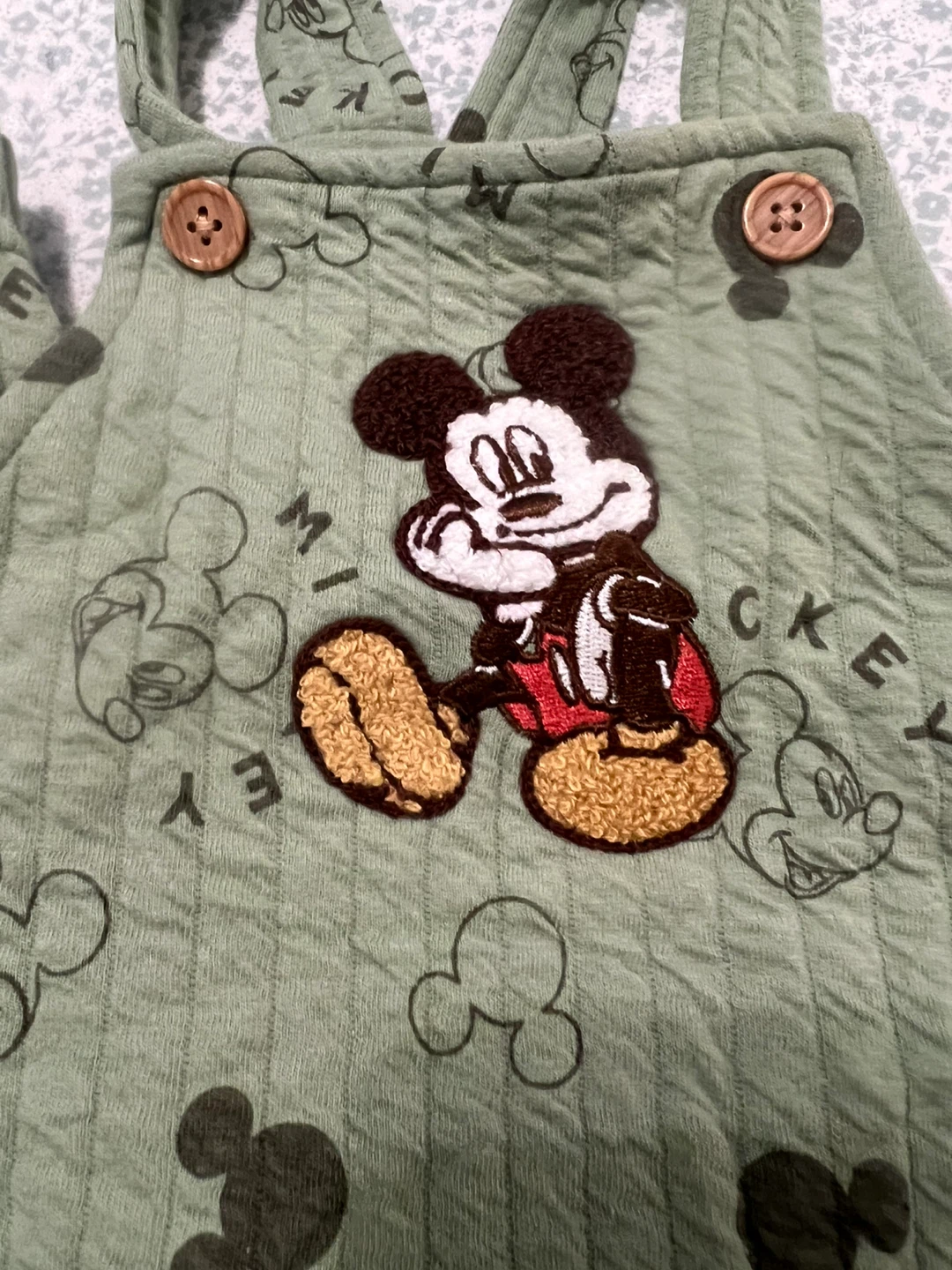 Disney Baby Mickey Mouse Quilted Overalls 6-9M - photo 4