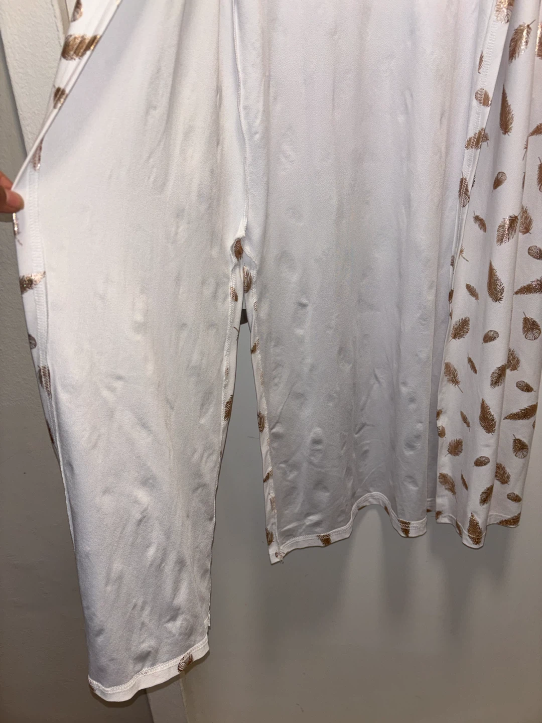 White Feather Print Kimono Size Large - photo 4