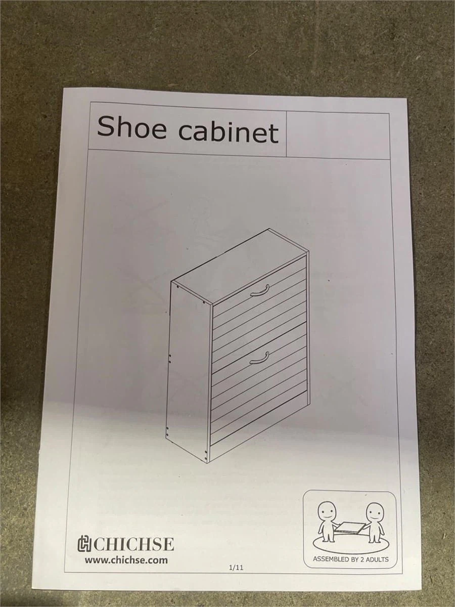 Timechee 8 Pair Shoe Storage Cabinet with 2 Drawers - photo 4